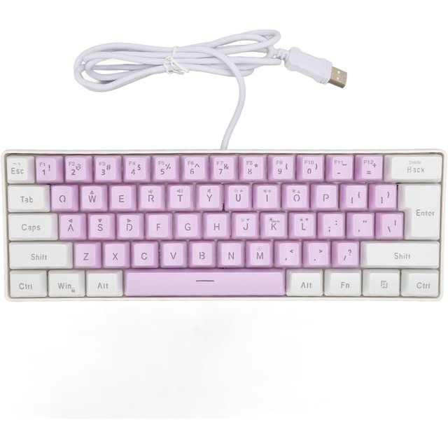FCWired USB Keyboard, 61 Keys RGB Backlit Ergonomic Computer Keyboard