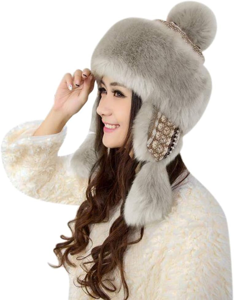 Trapper Hat Women's Faux Fur Warm Russian Winter Style Ushanka Hat