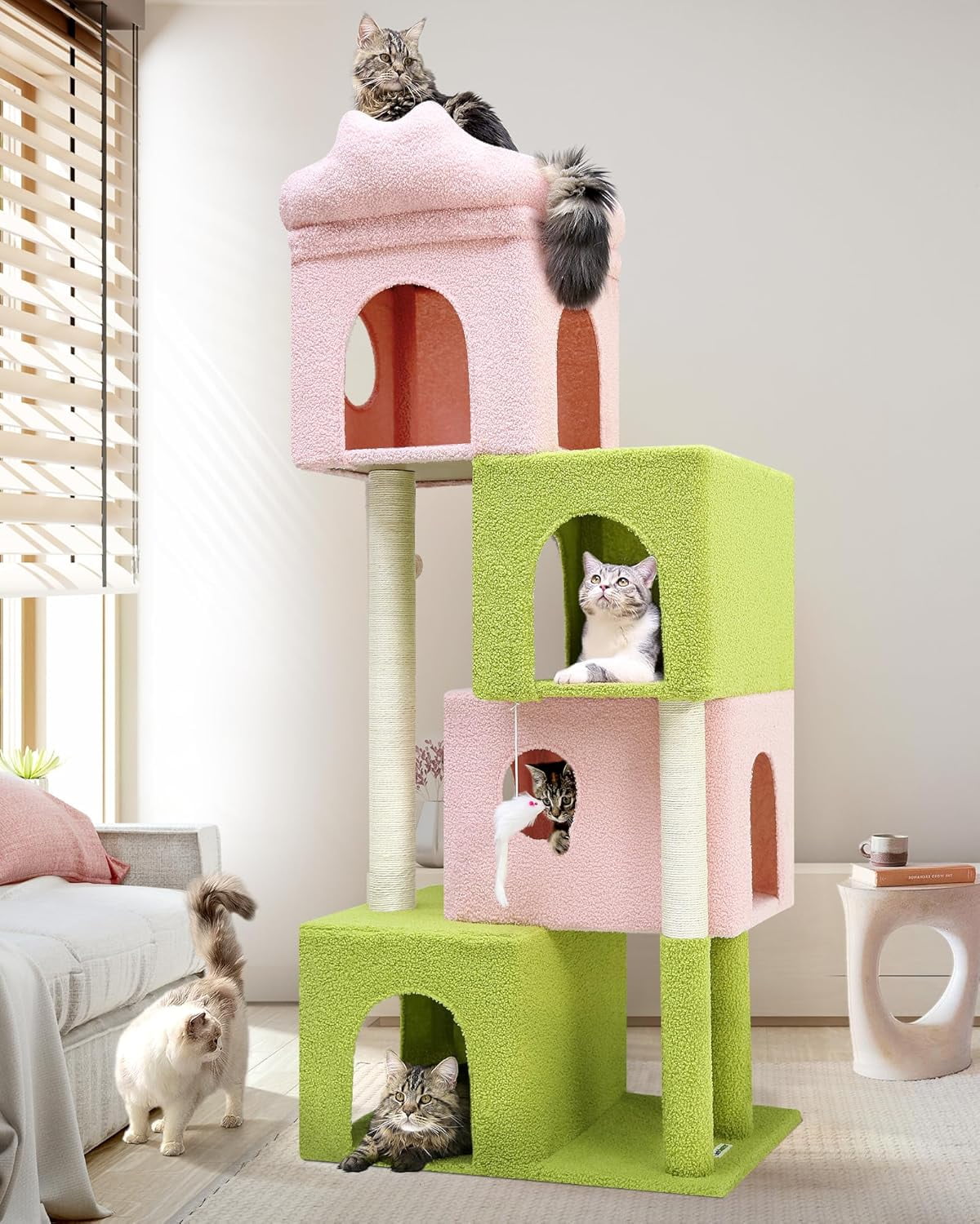 FC61 Cat Condos for Indoor Cats Large Adult Cat Tree 61inch Cat