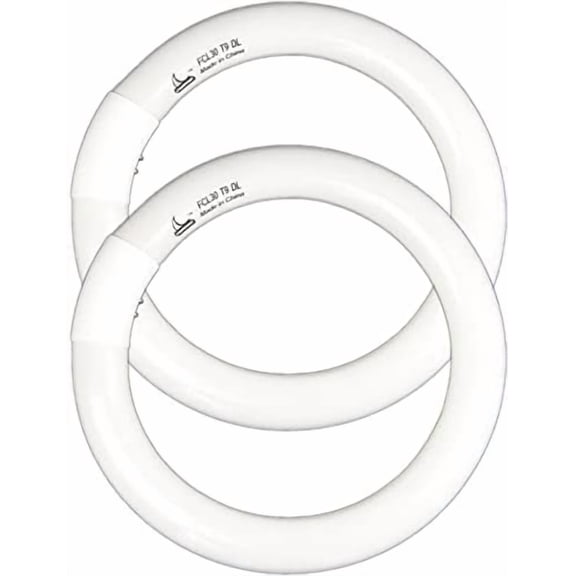 FC9T9 9 inch Circline Light Bulbs T9 30W, FCL30 Circular Fluorescent Lamp Round 30 Watts Bulb Replacement for Ceiling Fan Fixture, Daylight DL 6500K, G10q 4 Pin Base, 2 Pack$$