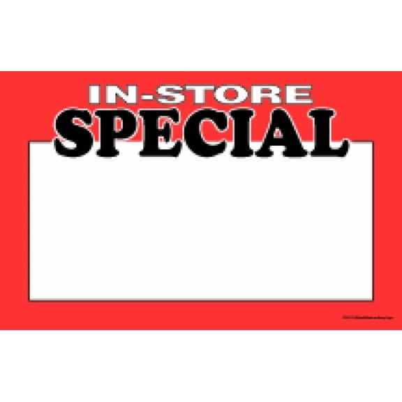 FCA113 In Store Special Sale Price Cards Signs Fluorescent Red Orange and Black Business Store Signage Pack of 100 (7" x 11")