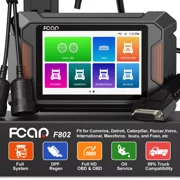 FCAR F802 Heavy Duty Truck Scanner All System Diagnostic Tool DPF Regeneration Oil Reset Service HD OBD Diesel Truck & Car 2 in 1 Code Reader OBD2 Scanner Automotive Scanner Full OBDII Functions