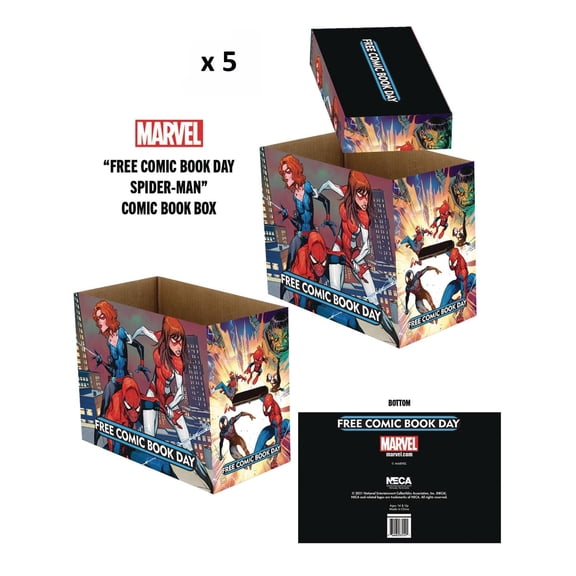 FCBD Marvel Comics Spider-man Short Comic Storage Box- 5 Pack Bundle