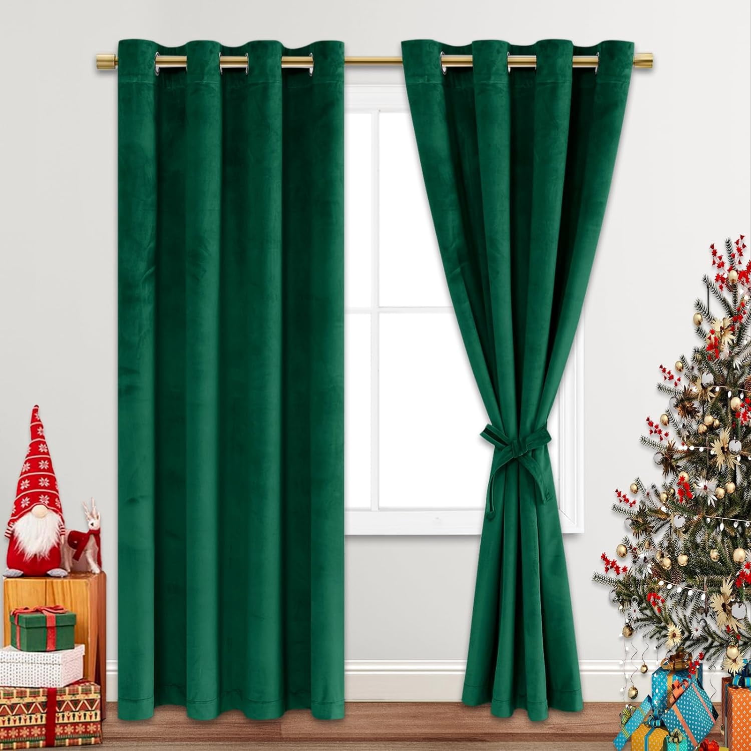 Green Velvet Blackout Curtains