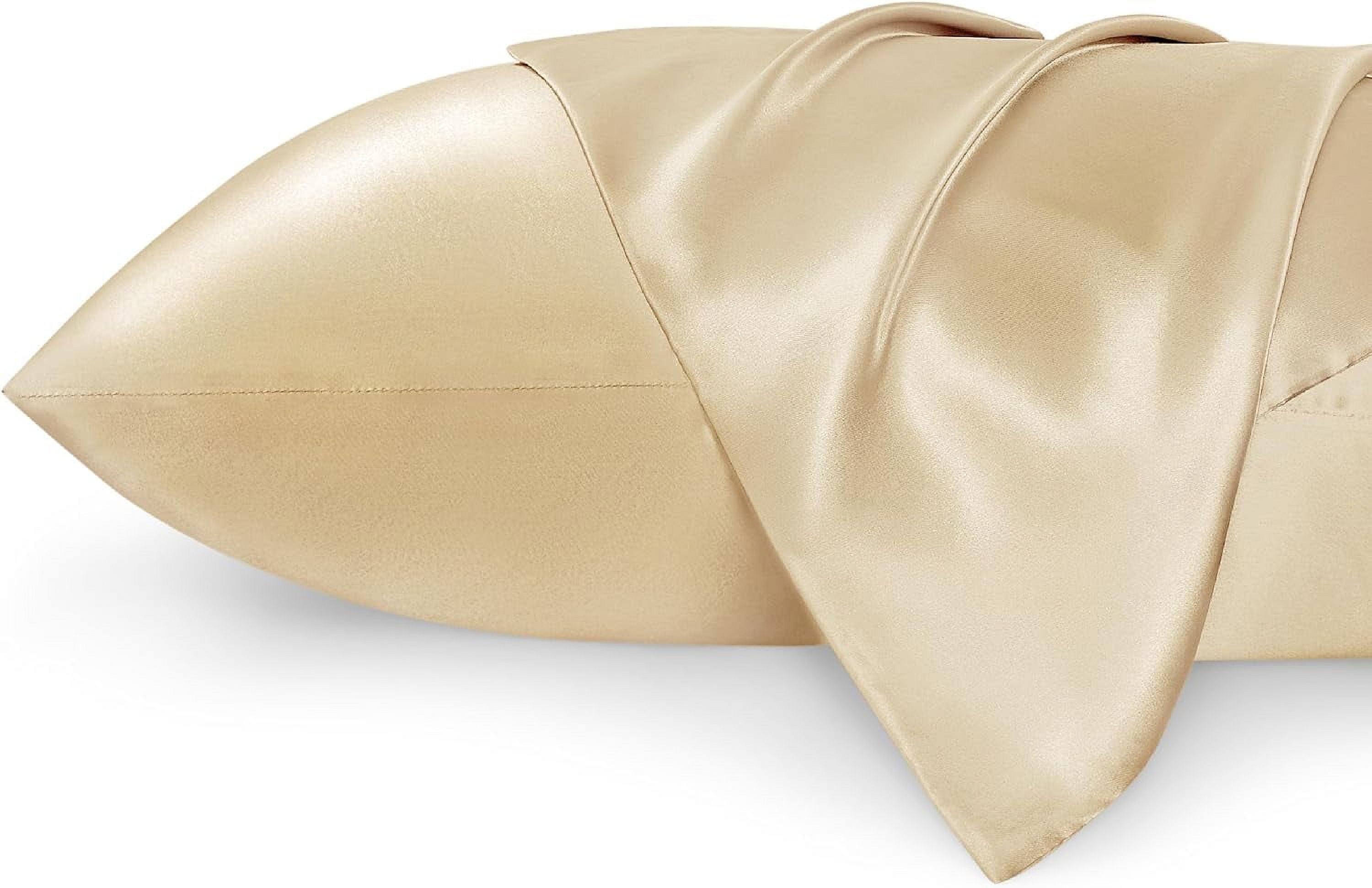 FCCAUD-King Size Satin Pillowcase Set of 2 - Champagne Gold Silky ...