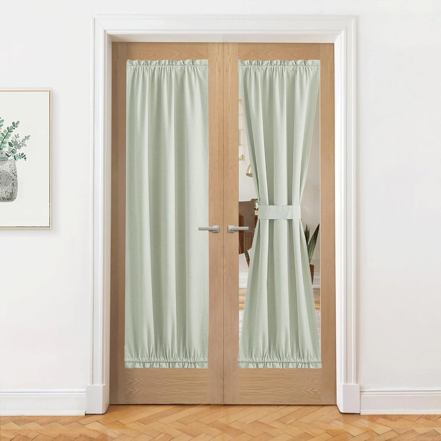 FCCAUDLinen French Door Curtain Privacy 100 Blackout Door Curtains