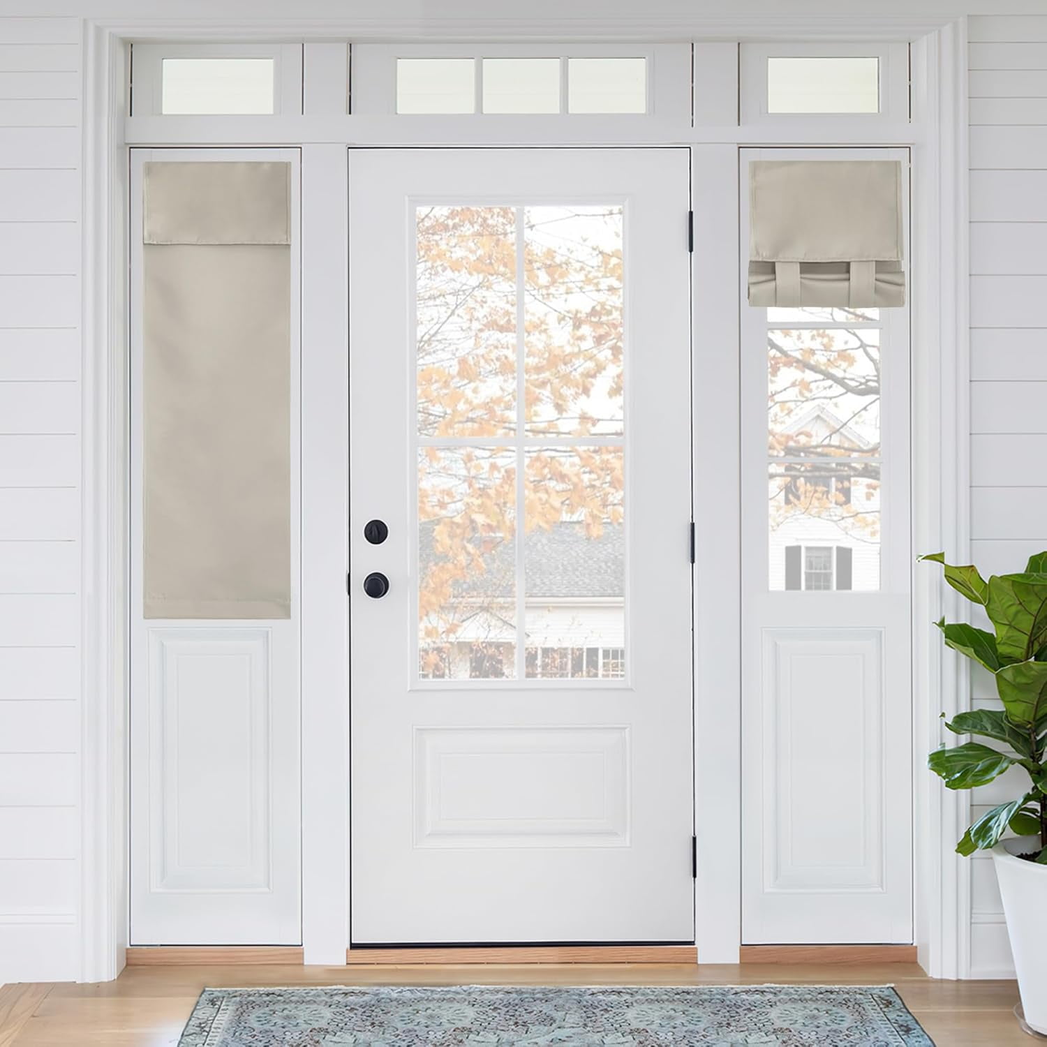 FCCAUDRYB Home Sidelight French Door Curtains, Privacy Half Window