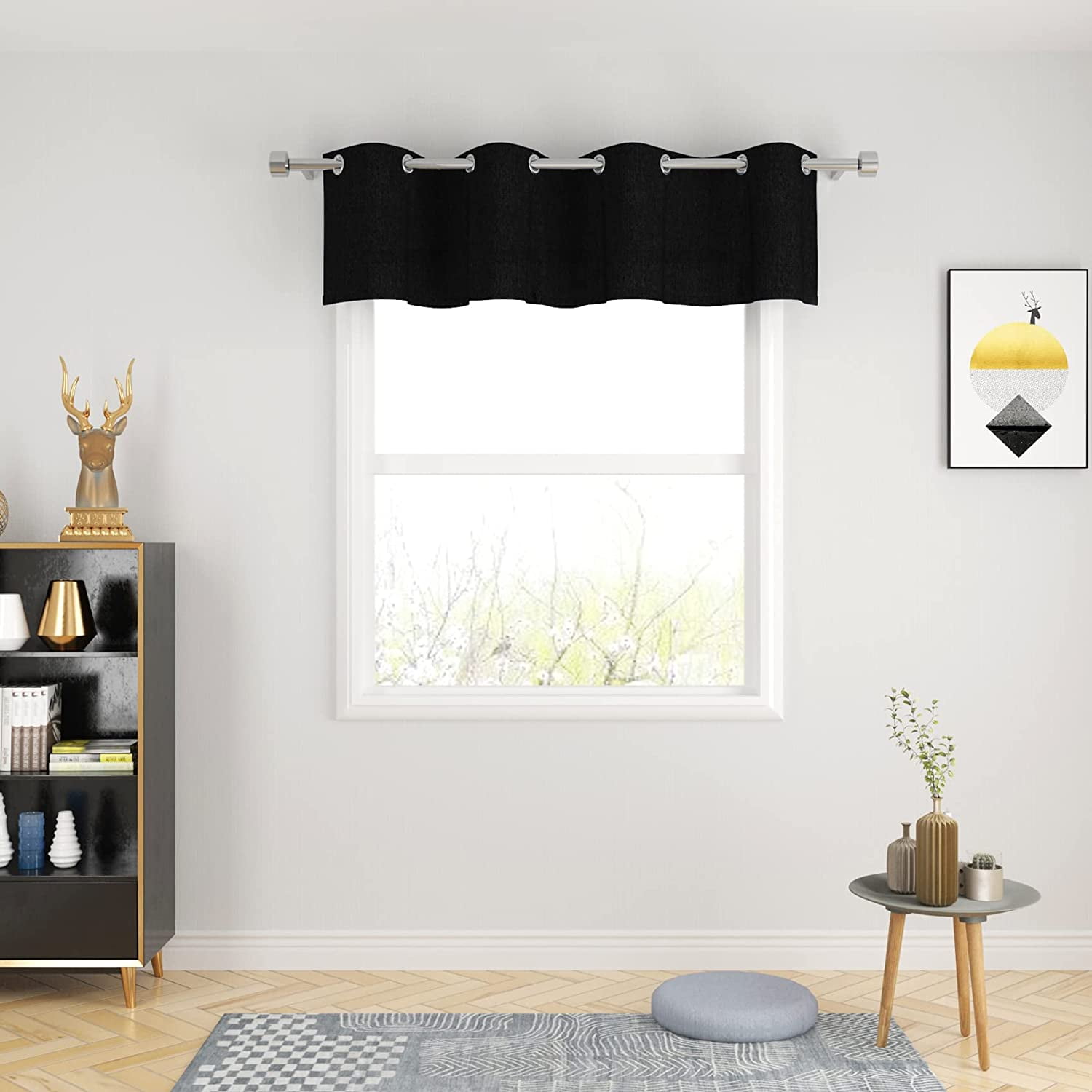 FCCAUD-Valance Curtains Kitchen Short Small Mini Living Room 18 inches ...