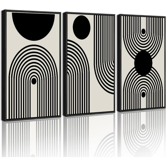 FCCUYE 11x14in Black Abstract Boho d Wall Art Decor Bohemian Canvas Prints Ready To Hang - Black d