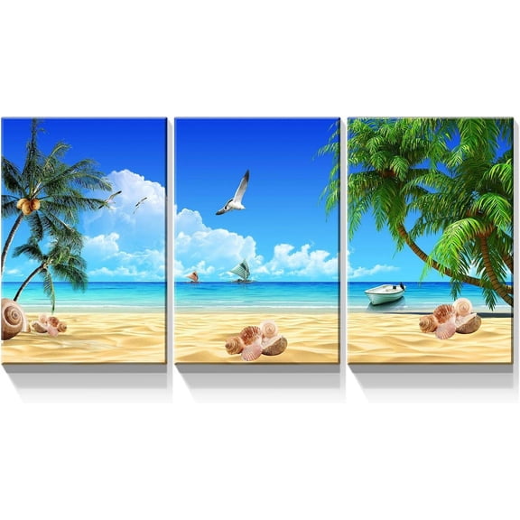 FCCUYE 3 Panel Canvas Wall Art for Living Room - 3 Piece 24x32 Inch Blue and White Winter Snow Scenery in the Sunset Artwork Prints Landscape Picture Wall Decor