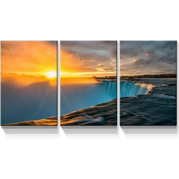 FCCUYE - 3 Panel Canvas Wall Art for Living Room - Black and White Mountain with Gold Birds Abstract Artwork Prints Landscape Picture Wall Decor Stretched and d Ready to Hang - 12"x18"x3 Panel