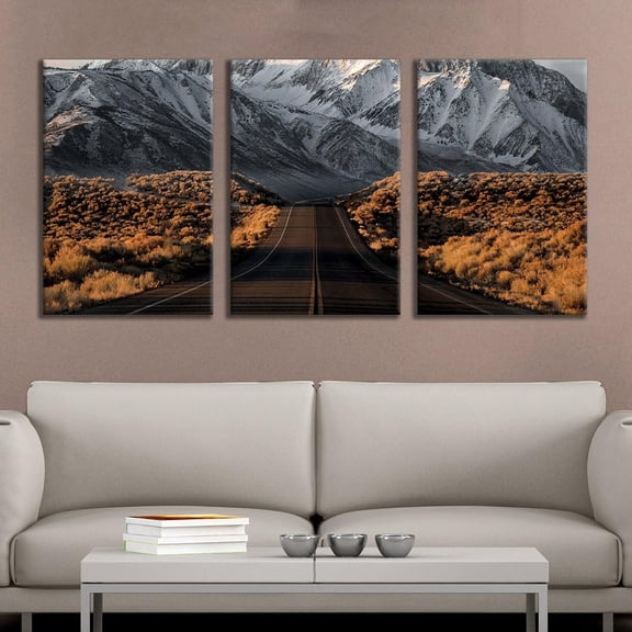 FCCUYE - 3 Panel Canvas Wall Art - Majestic Natural Landscape Triptych Canvas Series - Foggy Hills - Giclee Print Gallery Wrap Modern Home Art - 16"x24" x 3 Panels