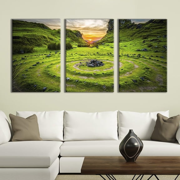FCCUYE - 3 Panel Canvas Wall Art - Majestic Natural Landscape Triptych Canvas Series - ICY Hot Springs - Giclee Print Gallery Wrap Modern Home Art Ready to Hang - 16"x24" x 3 Panels