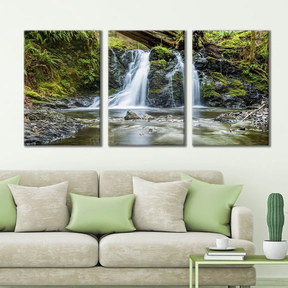 FCCUYE - 3 Panel Canvas Wall Art - Majestic Natural Landscape Triptych Canvas Series - ICY Hot Springs - Giclee Print Gallery Wrap Modern Home Art Ready to Hang - 16"x24" x 3 Panels