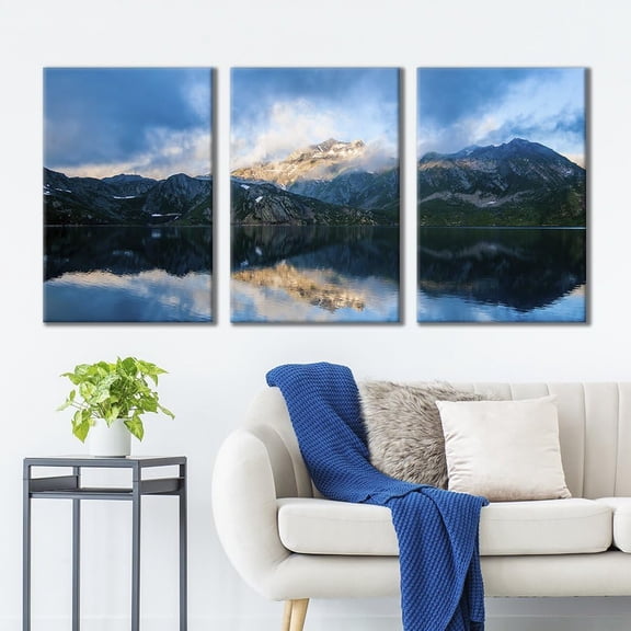 FCCUYE - 3 Panel Canvas Wall Art - Majestic Natural Landscape Triptych Canvas Series - ICY Hot Springs - Giclee Print Gallery Wrap Modern Home Art Ready to Hang - 16"x24" x 3 Panels