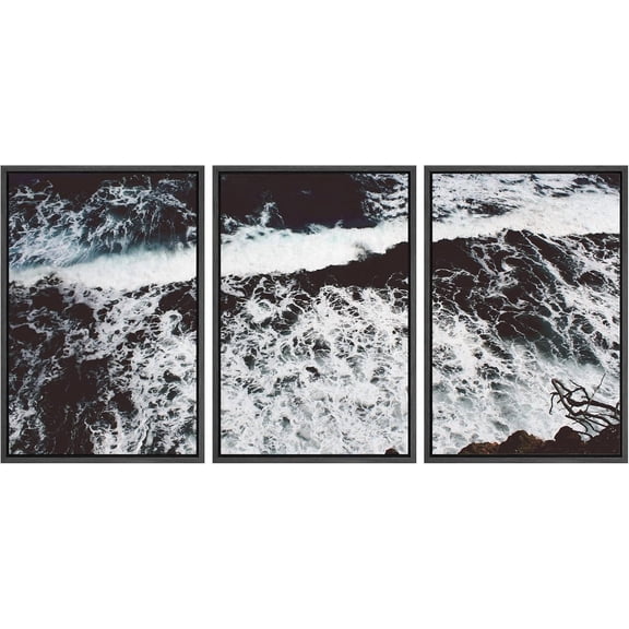 FCCUYE - 3 Panel d Canvas Wall Art - Majestic Natural Landscape Triptych d Canvas Series - Hot Spring Lake - Giclee Print Gallery Wrap Modern Home Art Ready to Hang Panels - 16"x24"x3 White