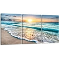 thumbnail image 1 of FCCUYE 3 Panels Blue Beach Sunrise White Wave Pictures on Canvas Wall Art Modern Stretched Seascape Canvas Prints Seaview Artwork for Home Office Decorations, 1 of 7