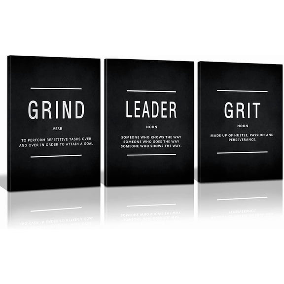 FCCUYE 3 Panels Modern Framed Inspirational Quote Canvas Wall Art-Mindset is Everything Goldfish Strong Shark Motivational Posters Framed, Bathroom Bedroom Office Decor Framed Ready to Hang