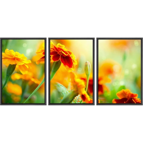 FCCUYE - 3 Piece Canvas Wall Art - Cannabis Texture Marijuana Leaf Pile Background with Flat Vintage Style - Modern Home Art Stretched and Framed Ready to Hang - 16"x24"x3 Panels