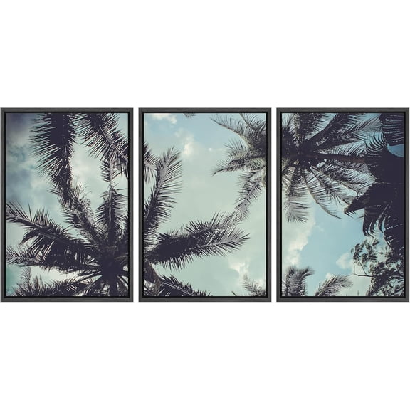 FCCUYE - 3 Piece Canvas Wall Art - Cannabis Texture Marijuana Leaf Pile Background with Flat Vintage Style - Modern Home Art Stretched and Framed Ready to Hang - 16"x24"x3 Panels