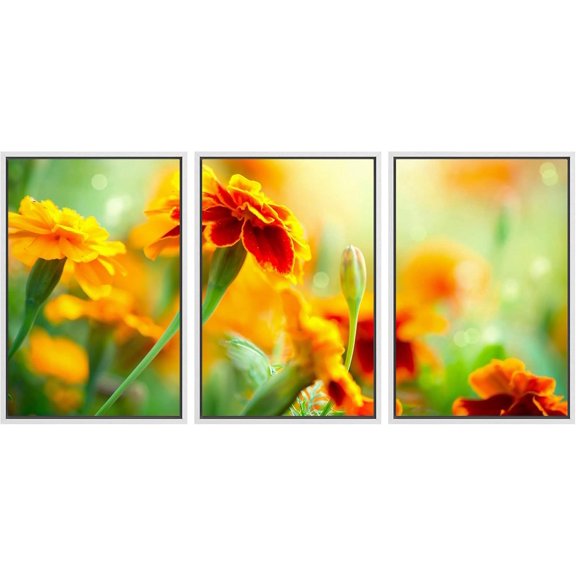 FCCUYE - 3 Piece Canvas Wall Art - Cannabis Texture Marijuana Leaf Pile Background with Flat Vintage Style - Modern Home Art Stretched and Framed Ready to Hang - 16"x24"x3 Panels