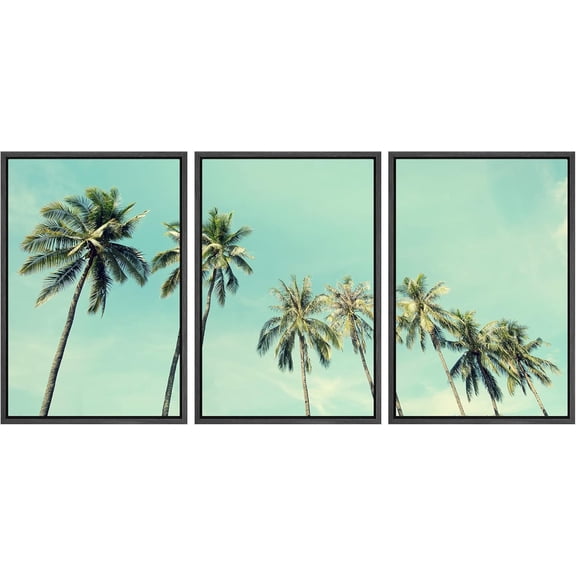 FCCUYE - 3 Piece Canvas Wall Art - Cannabis Texture Marijuana Leaf Pile Background with Flat Vintage Style - Modern Home Art Stretched and Framed Ready to Hang - 16"x24"x3 Panels