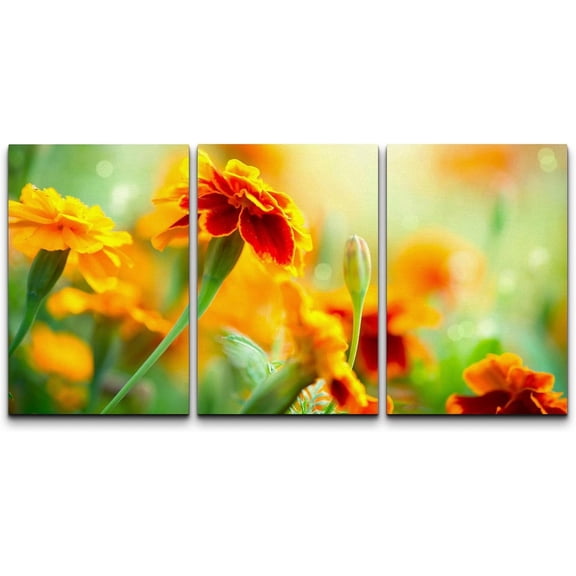 FCCUYE - 3 Piece Canvas Wall Art - Cannabis Texture Marijuana Leaf Pile Background with Flat Vintage Style - Modern Home Art Stretched and Framed Ready to Hang - 16"x24"x3 Panels