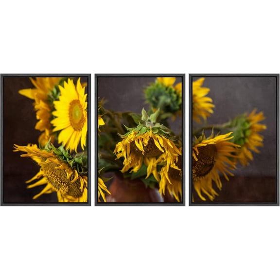 FCCUYE - 3 Piece Canvas Wall Art - Cannabis Texture Marijuana Leaf Pile Background with Flat Vintage Style - Modern Home Art Stretched and Framed Ready to Hang - 16"x24"x3 Panels