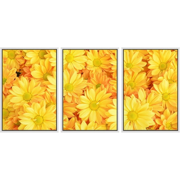 FCCUYE - 3 Piece Canvas Wall Art - Cannabis Texture Marijuana Leaf Pile Background with Flat Vintage Style - Modern Home Art Stretched and Framed Ready to Hang - 16"x24"x3 Panels