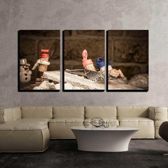 FCCUYE - 3 Piece Canvas Wall Art - Digital Painting of City Street at Night with Colorful Lights. - Modern Home Art Stretched and Framed Ready to Hang - 16"x24"x3 Panels