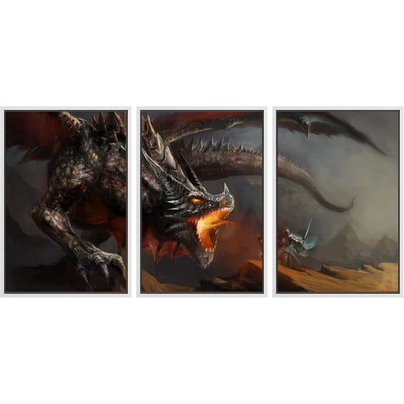 FCCUYE - 3 Piece Canvas Wall Art - Man Standing on Street Looking at Futuristic City at Night, Sci-Fi Concept - Modern Home Art Stretched and Framed Ready to Hang - 16"x24"x3 Panels