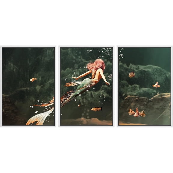 FCCUYE - 3 Piece Canvas Wall Art - Man Standing on Street Looking at Futuristic City at Night, Sci-Fi Concept - Modern Home Art Stretched and Framed Ready to Hang - 16"x24"x3 Panels