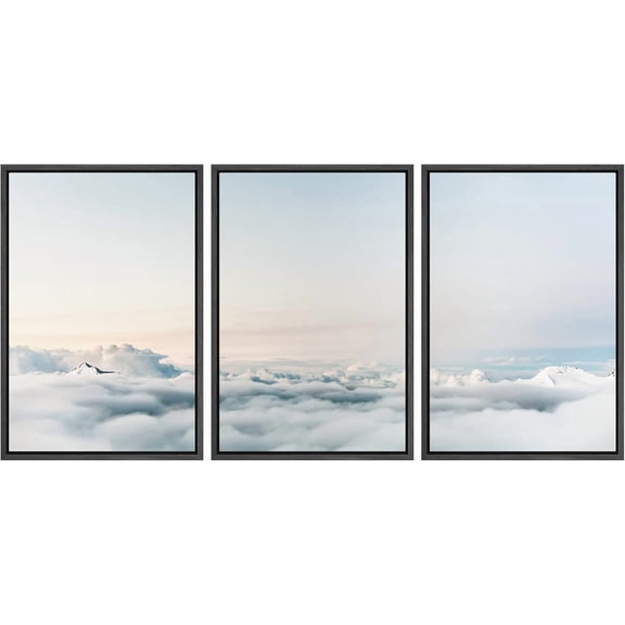 FCCUYE - 3 Piece Canvas Wall Art - Winter Landscape in Snow Forest. Alley in Snowy Forest - Modern Home Art Stretched and d Ready to Hang - 24"x36"x3 Panels