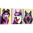 thumbnail image 1 of FCCUYE 3-Piece Colorful Dog Canvas Wall Art - Pop Animal Wall Decor for Home, Bedroom - Ready to Hang (16''Wx24''Hx3), 1 of 6