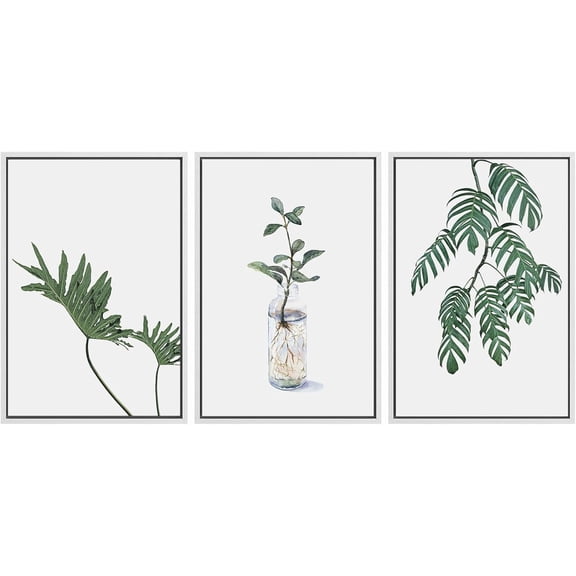 FCCUYE 3 Piece Framed Canvas Wall Art A Series of White Clouds in The Blue Sky Nature Wilderness Illustrations Abstract Traditional Home Artwork Decoration for Living Room,Bedroom - 24"x36"x3 NATURAL