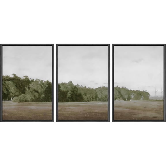 FCCUYE 3 Piece Framed Canvas Wall Art A Series of White Clouds in The Blue Sky Nature Wilderness Illustrations Abstract Traditional Home Artwork Decoration for Living Room,Bedroom - 24"x36"x3 NATURAL