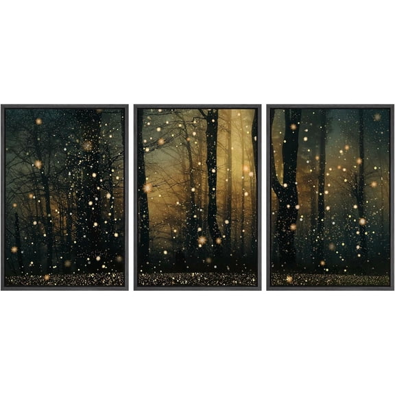 FCCUYE 3 Piece Framed Canvas Wall Art A Series of White Clouds in The Blue Sky Nature Wilderness Illustrations Abstract Traditional Home Artwork Decoration for Living Room,Bedroom - 24"x36"x3 NATURAL