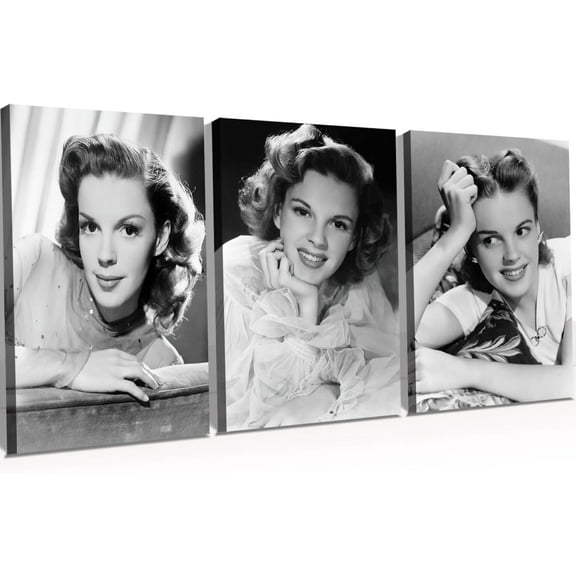 FCCUYE 3 Pieces Marilyn Monroe Canvas Wall Art, Classic Female Portrait Vintage Poster Black and White Picture Idol Art Decor, Framed Prints for Living Room Bedroom Office Decor, 12x16Inch