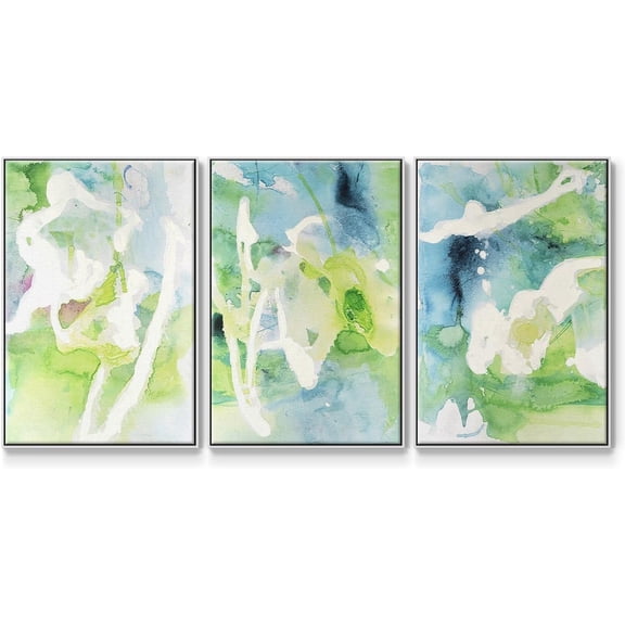 FCCUYE Animals 3 Piece Wall Art Paintings for Home Decor White Ibis & Owl Birds in Motion Abstract Natural Floater d Artwork for Office Bedroom Kitchen - 24"x36"x3panels LT548