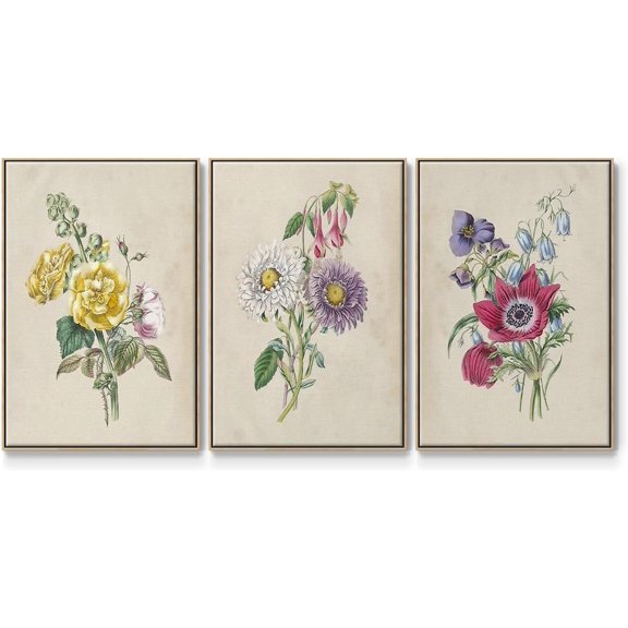 FCCUYE Animals 3 Piece Wall Art Paintings for Home Decor White Ibis & Owl Birds in Motion Abstract Natural Floater d Artwork for Office Bedroom Kitchen - 24"x36"x3panels LT548