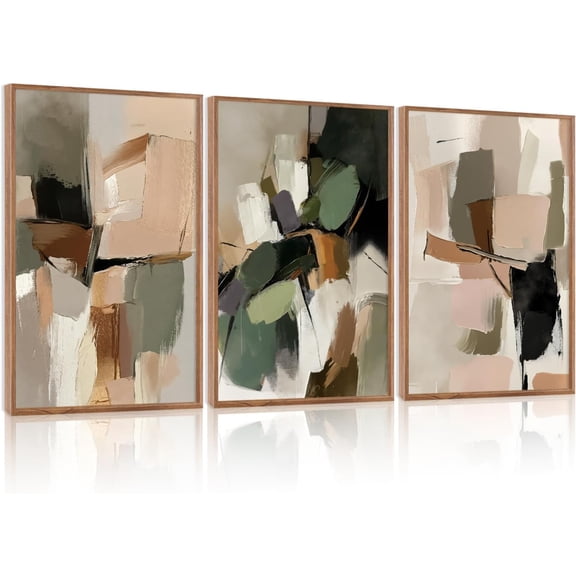 FCCUYE Beach Framed Canvas Wall Art Set, Palm Tree Surfboard Seascape Wall Decor, Ocean Surfing Wall Painting, Coastal Art Print for Living Room, Bedroom, Dining Room, Bathroom - Large Size 16"x24"x3