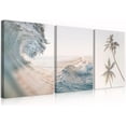 thumbnail image 1 of FCCUYE Beach Waves Wall Art Palm Tree Poster Light Blue Sea Wave Picture Prints Seawater Ocean Wave Canvas Wall Decor Coastal Coconut Trees Neutral Blue Sea Seascape Wall Decor Und(12x16 inch), 1 of 7