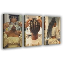 FCCUYE Black Girl Wall Art, African American Poster, Fashion Balck Woman Wall Decor, Trendy Music Posters For Bedroom Set of 3