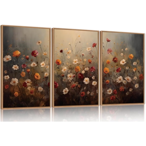 FCCUYE Boho Desert Botanical d Canvas Wall Art Set of 3, Bohemian Sun Moon Wall Painting, Mid Century Tropical Leaves Wall Decor, Retro Southwestern Art Print for Living Room, Bedroom 16" x 24"