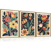 FCCUYE Boho Desert Botanical d Canvas Wall Art Set of 3, Bohemian Sun Moon Wall Painting, Mid Century Tropical Leaves Wall Decor, Retro Southwestern Art Print for Living Room, Bedroom 16" x 24"