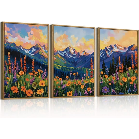 FCCUYE Boho Wall Art Large Neutral Wall Decor Abstract Line Painting for Living Room Bedroom Office 16x24 Inch Set of 3