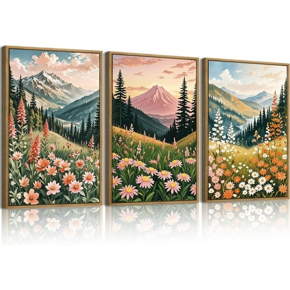 FCCUYE Boho Wall Art Large Neutral Wall Decor Abstract Line Painting for Living Room Bedroom Office 16x24 Inch Set of 3