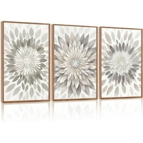 FCCUYE Botanical Farmhouse Wall Art Set, d Boho Plant Wall Decor, Neutral Minimalist Floral Wall Painting, Rustic Wildflower Canvas Art Prints for Living Room, Bedroom, Bathroom - Large 16"x24"x3