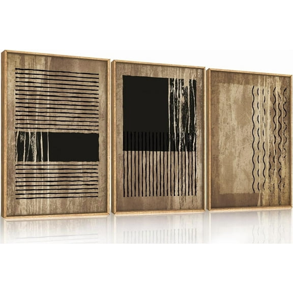 FCCUYE Botanical Farmhouse Wall Art Set, d Boho Plant Wall Decor, Neutral Minimalist Floral Wall Painting, Rustic Wildflower Canvas Art Prints for Living Room, Bedroom, Bathroom - Large 16"x24"x3