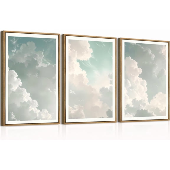 FCCUYE Brown Bear Wall Art 16x24 Inch Forest Paintings Rustic Wildlife Wall Decor Set of 3 for Living Room Bedroom Dining Room